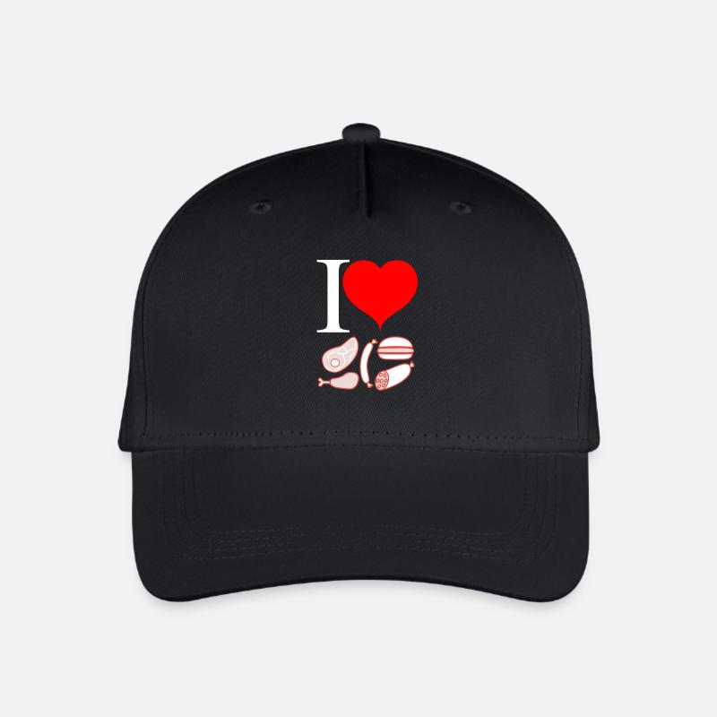 I love Fleisch - Kinder Bio Basecap - Schwarz