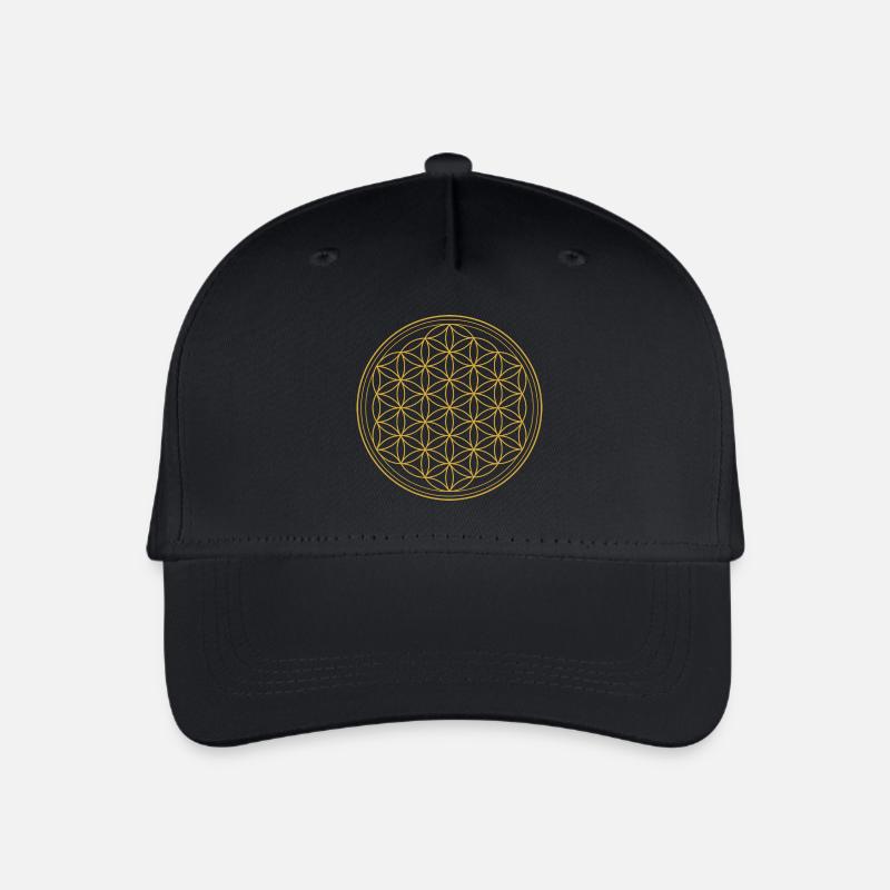 Blume des Lebens - Kinder Bio Basecap - Schwarz