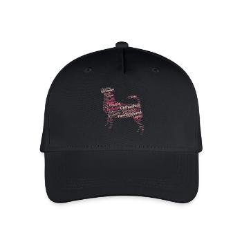 Chihuahua Charakter Shirt Wordcloud - Kinder Bio Basecap - Schwarz - Vorne