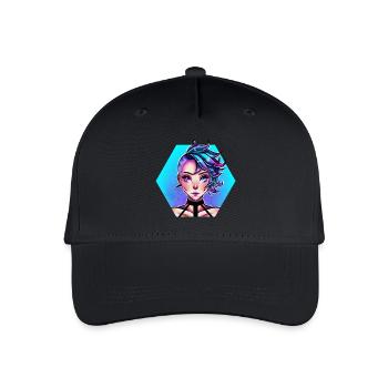blau Punk - Kinder Bio Basecap - Schwarz - Vorne