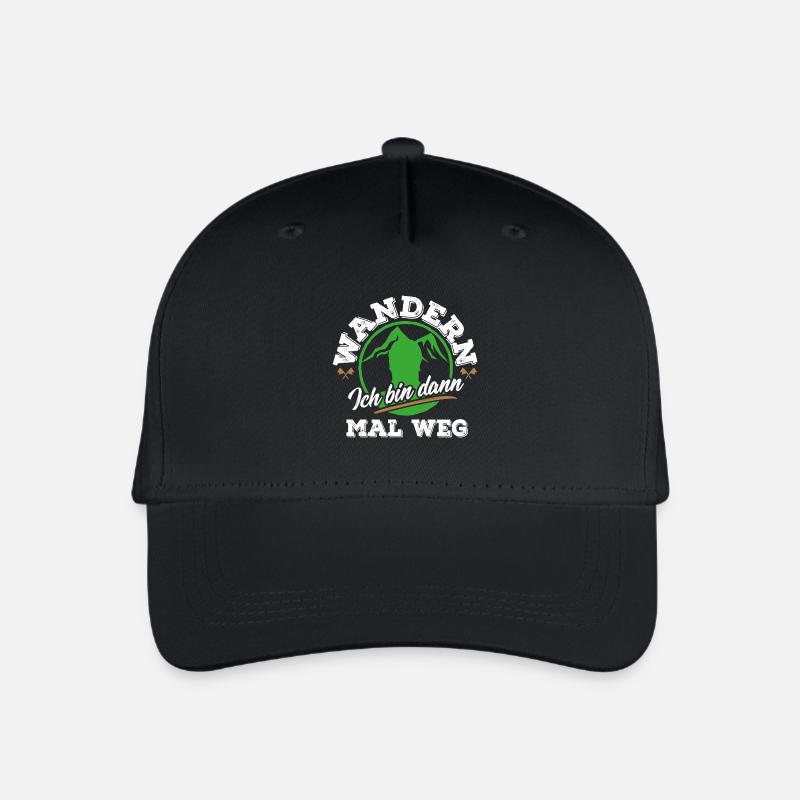 Wandern. Ich bin dann mal weg. Natur Outdoor Berge - Kinder Bio Basecap - Schwarz
