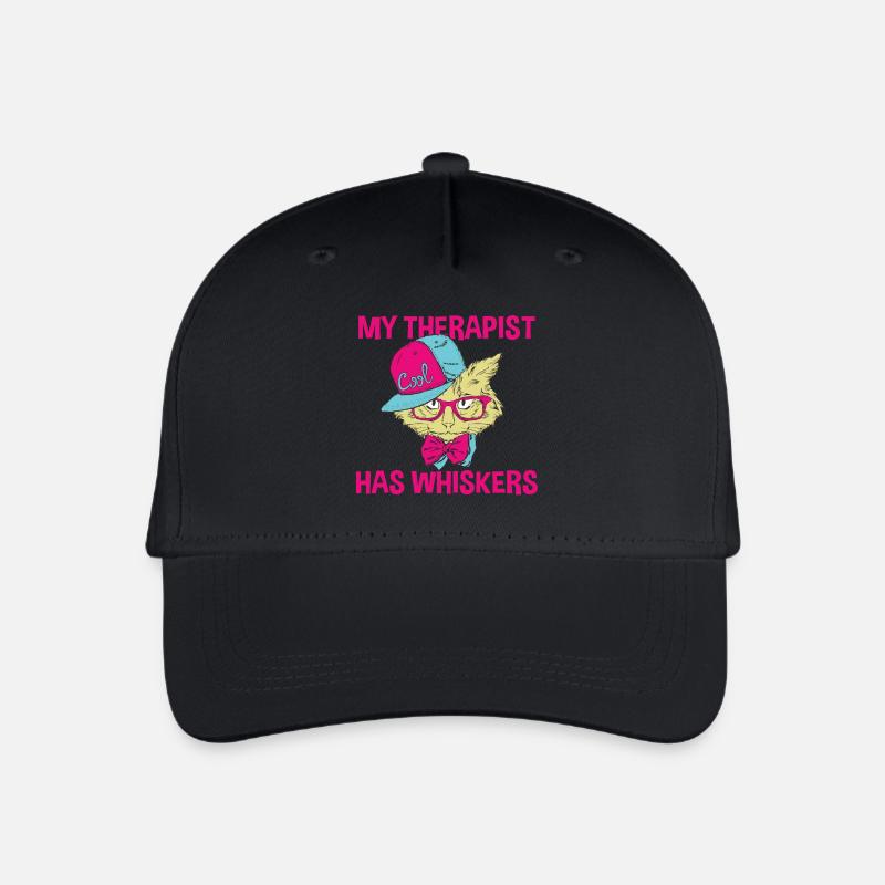 Funny My Therapist Has Whiskers Gift - Kinder Bio Basecap - Schwarz