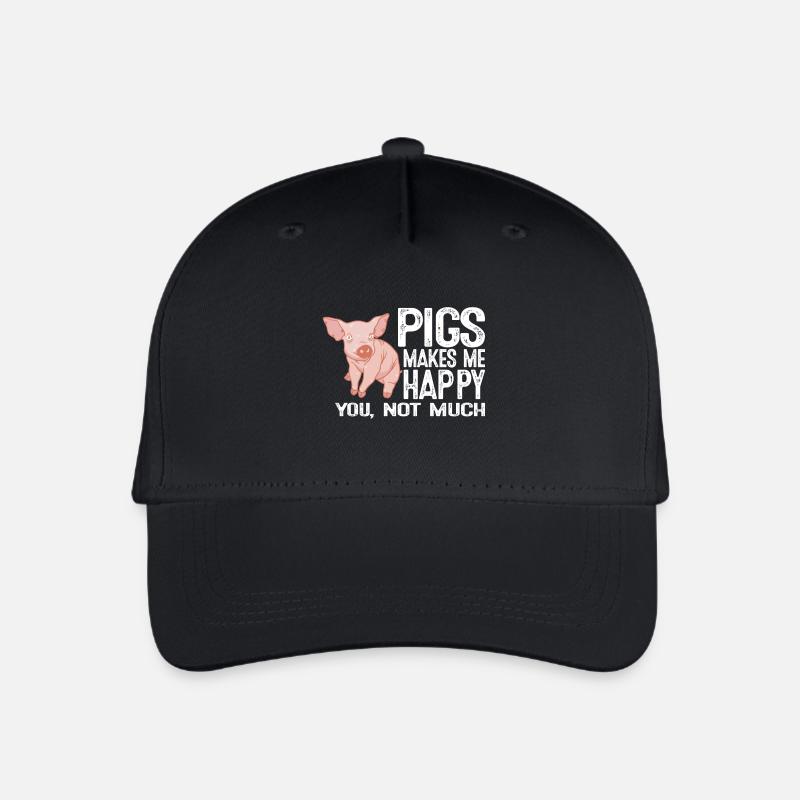Schweine machen mich glücklich du nicht so sehr - Kinder Bio Basecap - Schwarz