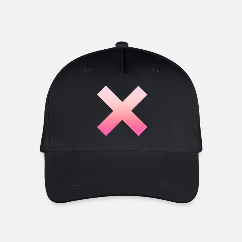 Schlichtes einfaches Pinkes X/Kreuz Design/Symbol - Kinder Bio Basecap - Schwarz