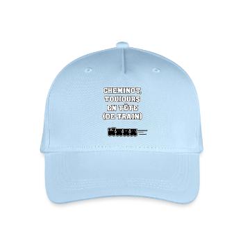 CHEMINOT, TOUJOURS EN TÊTE (DE TRAIN) - Casquette de baseball bio Enfant - bleu clair - Devant