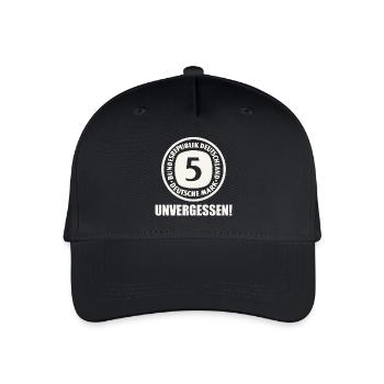 5 Deutsche Mark DM D-Mark Vergangenheit - Kinder Bio Basecap - Schwarz - Vorne