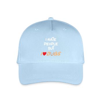 I hate people but I love dogs - Casquette de baseball bio Enfant - bleu clair - Devant