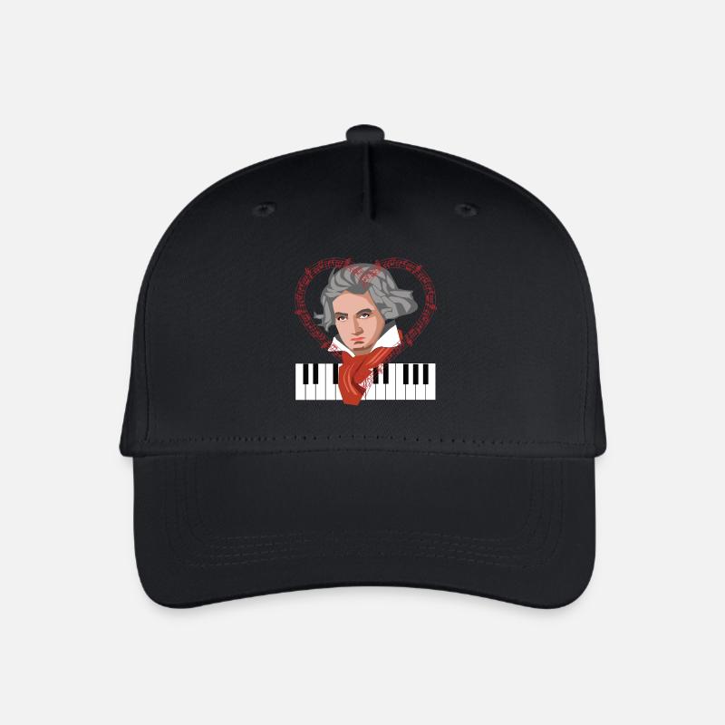 Ich liebe Beethoven Komponist Pianist Klassik - Kinder Bio Basecap - Schwarz