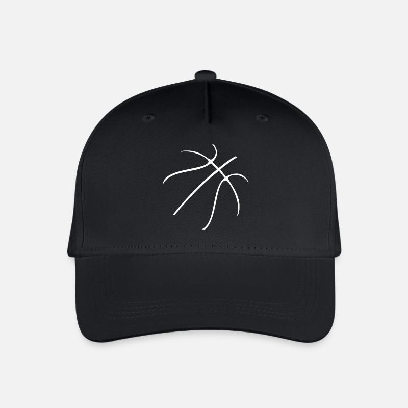 Basketball Linien - Kinder Bio Basecap - Schwarz