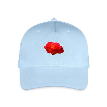 Rote Rose Blume Blüte Geschenk - Kinder Bio Basecap - Hellblau - Vorne