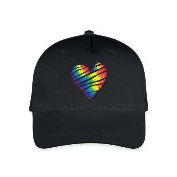 Coeur coloré tremblement de coeur amour saint valentin - Casquette de baseball bio Enfant - noir - Devant