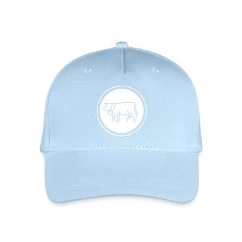 Kuh im kreis für Landwirte - Kinder Bio Basecap - Hellblau - Vorne