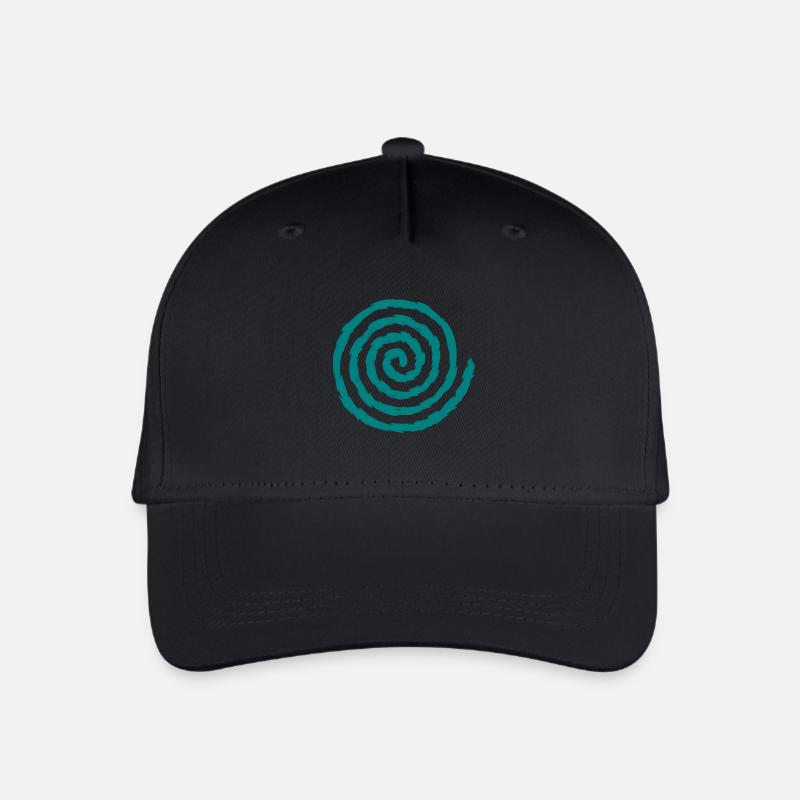 Spirale Symbol Wachstum und Erweiterung Blaugrün - Kinder Bio Basecap - Schwarz