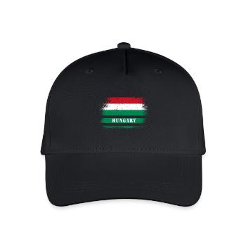 Ungarn Vintage Flagge - Kinder Bio Basecap - Schwarz - Vorne