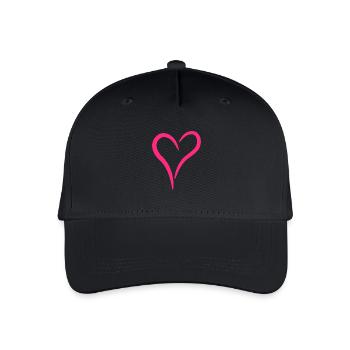 Herz Rosa Liebe Symbol - Kinder Bio Basecap - Schwarz - Vorne