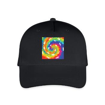 Krawatte Farbstoff Muster - Regenbogen bunte Kunst-Liebhaber-Geschenk - Kinder Bio Basecap - Schwarz - Vorne