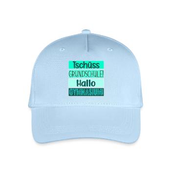 Tschüss Grundschule Hallo Gymnasium FÜNFTKLÄSSLER - Kinder Bio Basecap - Hellblau - Vorne