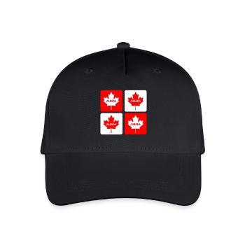 Kanada Ahornblatt Flaggen Design - Kinder Bio Basecap - Schwarz - Vorne