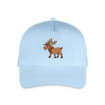 Elch Cartoon Illustration Kawaii für Kinder - Kinder Bio Basecap - Hellblau - Vorne