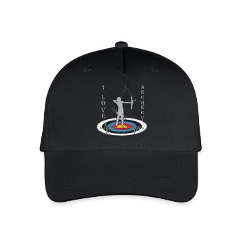 Femme avec arc sur la cible avec motivation cardiaque - Casquette de baseball bio Enfant - noir - Devant