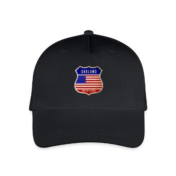 Oakland USA United States Wappen Flaggen - Kinder Bio Basecap - Schwarz - Vorne