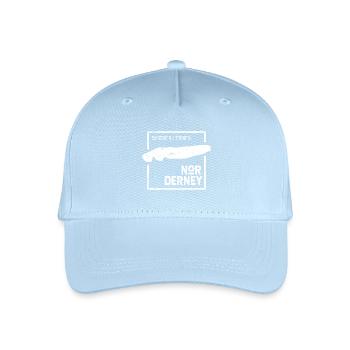 Norderney | Island silhouette stamp design - Organic Kids’ Baseball Cap - light blue - Front