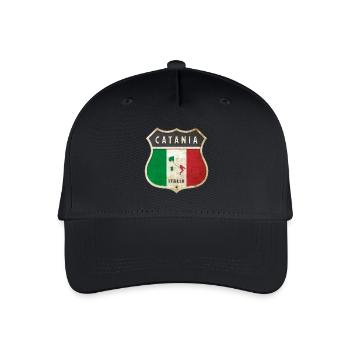 Catane Italie Armoiries Drapeaux Design - Casquette de baseball bio Enfant - noir - Devant
