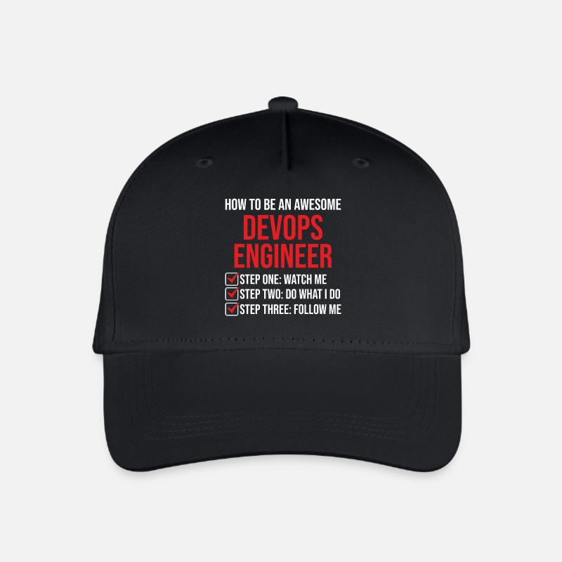 DevOps Ingenieur Motivation Zitat T-Shirt - Kinder Bio Basecap - Schwarz