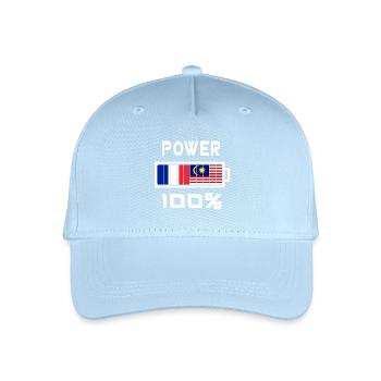 Malaysia und Frankreich machen 100% - Kinder Bio Basecap - Hellblau - Vorne