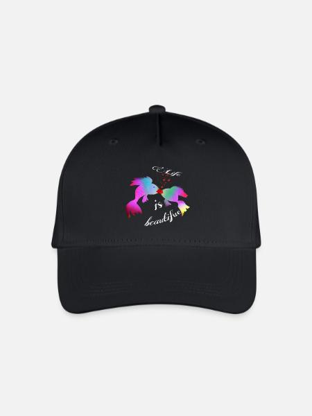 Life is beautifue - Organic Kids’ Baseball Cap - black