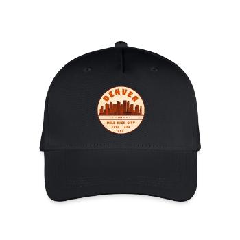 Denver Skyline Vintage Abzeichen - Kinder Bio Basecap - Schwarz - Vorne