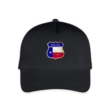 Dallas Texas crest flag design - Organic Kids’ Baseball Cap - black - Front
