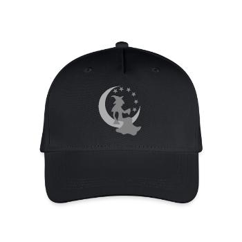 Mondsichel, Hexen design, Mädchen, Schlafzimm deko - Kinder Bio Basecap - Schwarz - Vorne
