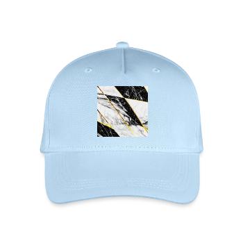 Marble Black White Gold Mosaic Geometric - Organic Kids’ Baseball Cap - light blue - Front