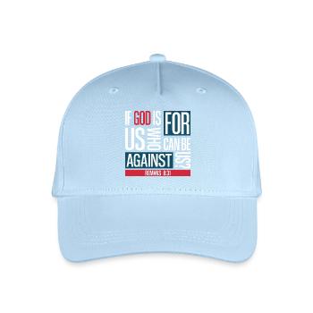 God for us (dark) - Organic Kids’ Baseball Cap - light blue - Front