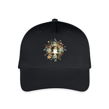 cute elf in the context of Christmas - Organic Kids’ Baseball Cap - black - Front