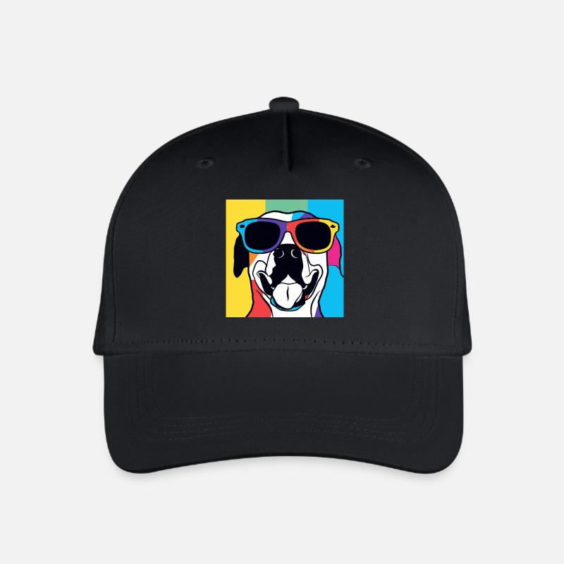 Lebendige Sunglass Pup Pop Pop Art - Kinder Bio Basecap - Schwarz