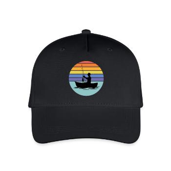 pêche, pêcheur, canne à pêche - Casquette de baseball bio Enfant - noir - Devant