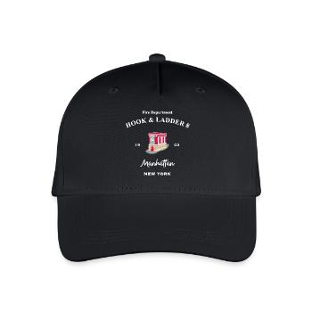 New York, Manhatten, Feuerwehr, Hook & Ladder 8 - Kinder Bio Basecap - Schwarz - Vorne