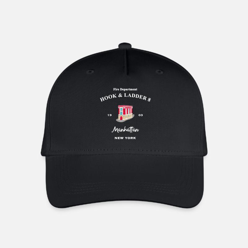 New York, Manhatten, Feuerwehr, Hook & Ladder 8 - Kinder Bio Basecap - Schwarz