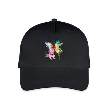 flatterne Träume - Kinder Bio Basecap - Schwarz - Vorne