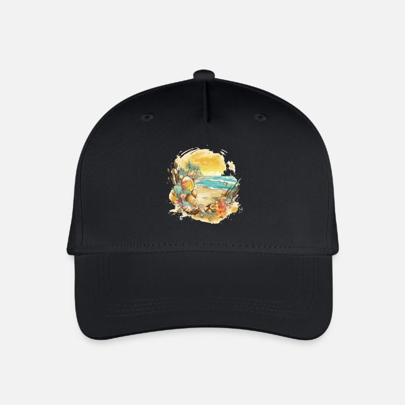 Beach Dream - Organic Kids’ Baseball Cap - black
