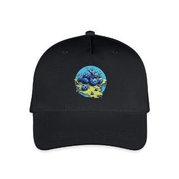 Blaubeere - Kinder Bio Basecap - Schwarz - Vorne