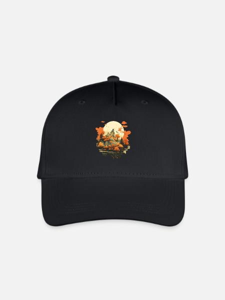 Autumnal landscape - Organic Kids’ Baseball Cap - black