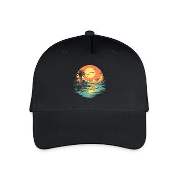 Plage - Casquette de baseball bio Enfant - noir - Devant
