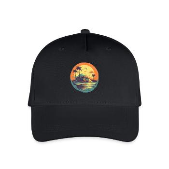 Plage - Casquette de baseball bio Enfant - noir - Devant