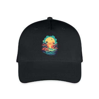 Plage - Casquette de baseball bio Enfant - noir - Devant
