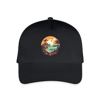 Plage - Casquette de baseball bio Enfant - noir - Devant