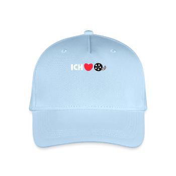 Herz Kino Nacht Ich Liebe Movies Statement Filme - Kinder Bio Basecap - Hellblau - Vorne