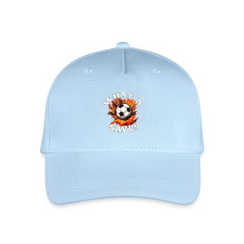 Balle de football - Quelle sauvegarde! - Casquette de baseball bio Enfant - bleu clair - Devant